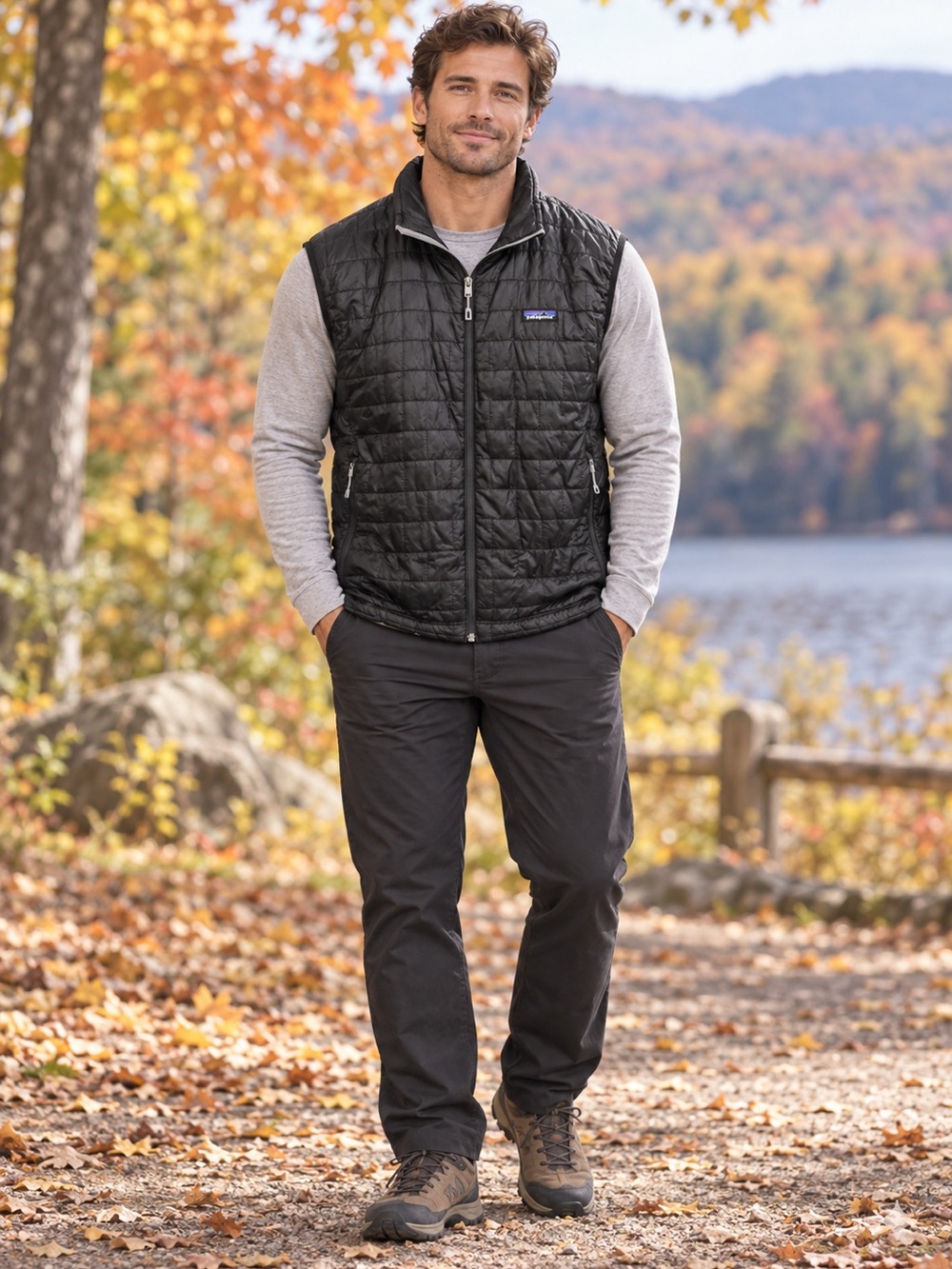 Patagonia men’s XL Black Quilted Packable Vest